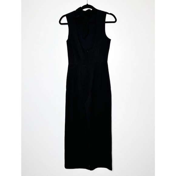 NWT Club Monaco Symone Jumpsuit Sleeveless Mock Halter Tie Neck Women's Black 0 - Picture 5 of 10